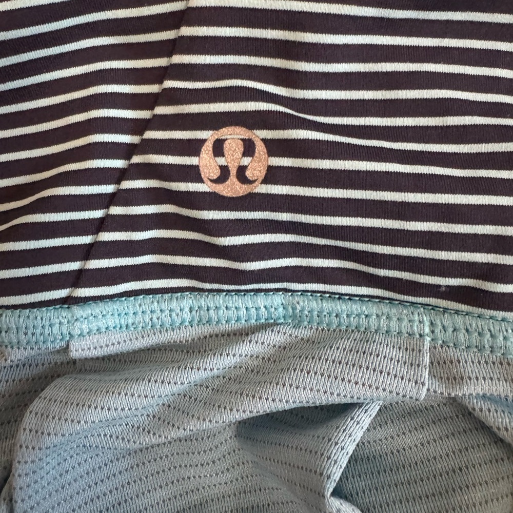 Lululemon Cinch Waist Strip Tank Top 8 Blue - Picture 3 of 4